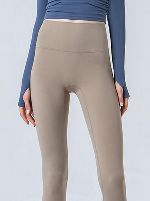 Wide Waistband Cropped Sports Leggings Bazaarbey