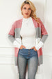 Striped Open Front Long Sleeve Cardigan Trendsi
