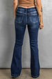 Button Fly Distressed Bootcut Jeans Trendsi