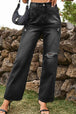 Distressed Buttoned Loose Fit Jeans Trendsi