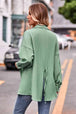 Slit Dropped Shoulder Longline Shirt Bazaarbey