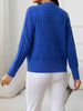 Round Neck Cable-Knit Buttoned Knit Top Trendsi