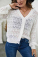 Openwork V-Neck Cardigan Bazaarbey