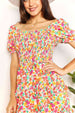  Smocked Sweetheart Neck Flounce Sleeve Mini Dress -BazaarBey - www.shopbazaarbey.com