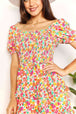  Smocked Sweetheart Neck Flounce Sleeve Mini Dress -BazaarBey - www.shopbazaarbey.com