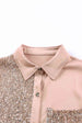 Sequin Button Front High-Low Shirt Dress -BazaarBey - www.shopbazaarbey.com