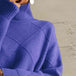 Geometric Turtleneck Long Sleeve Sweater Bazaarbey