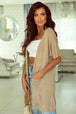 Open Front Sweater Cardigan with Pockets Trendsi