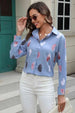 Printed Collared Neck Buttoned Shirt Bazaarbey