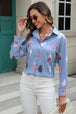 Printed Collared Neck Buttoned Shirt Bazaarbey