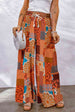 Bohemian Patchwork Drawstring Wide Leg Pants Bazaarbey