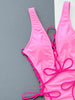  Deep V Sleeveless One-Piece Swimsuit Trendsi