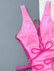  Deep V Sleeveless One-Piece Swimsuit Trendsi