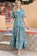 Paisley Print Flounce Sleeve Maxi Dress -BazaarBey - www.shopbazaarbey.com