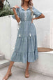 Printed Tassel Tie Flounce Sleeve Dress -BazaarBey - www.shopbazaarbey.com