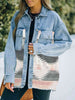 Collared Neck Dropped Shoulder Denim Jacket Bazaarbey
