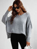 Exposed Seam Dropped Shoulder Slit Sweater Trendsi