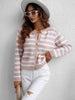  Striped Button Front Cardigan Trendsi