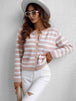  Striped Button Front Cardigan Trendsi