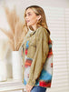 Dropped Shoulder Long Sleeve Printed Denim Jacket Bazaarbey