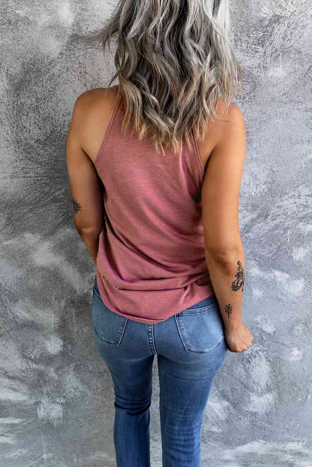 Curved Hem Grecian Tank Top Bazaarbey