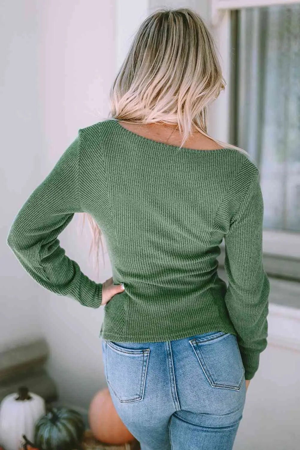 Scoop Neck Long Sleeve Top Trendsi