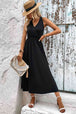  Neck Slit Sleeveless Dress -BazaarBey - www.shopbazaarbey.com