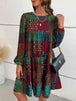  Round Neck Long Sleeve Dress -BazaarBey - www.shopbazaarbey.com