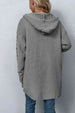 Cable-Knit Dropped Shoulder Hooded Cardigan Bazaarbey