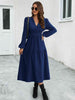  Neck Long Sleeve Midi Dress -BazaarBey - www.shopbazaarbey.com