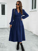  Neck Long Sleeve Midi Dress -BazaarBey - www.shopbazaarbey.com
