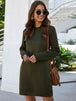Round Neck Long Sleeve Mini Dress with Pockets -BazaarBey - www.shopbazaarbey.com