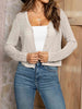 V-Neck Long Sleeve Buttoned Knit Top Trendsi