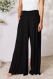   Smocked Wide Waistband Wide Leg Pants Bazaarbey