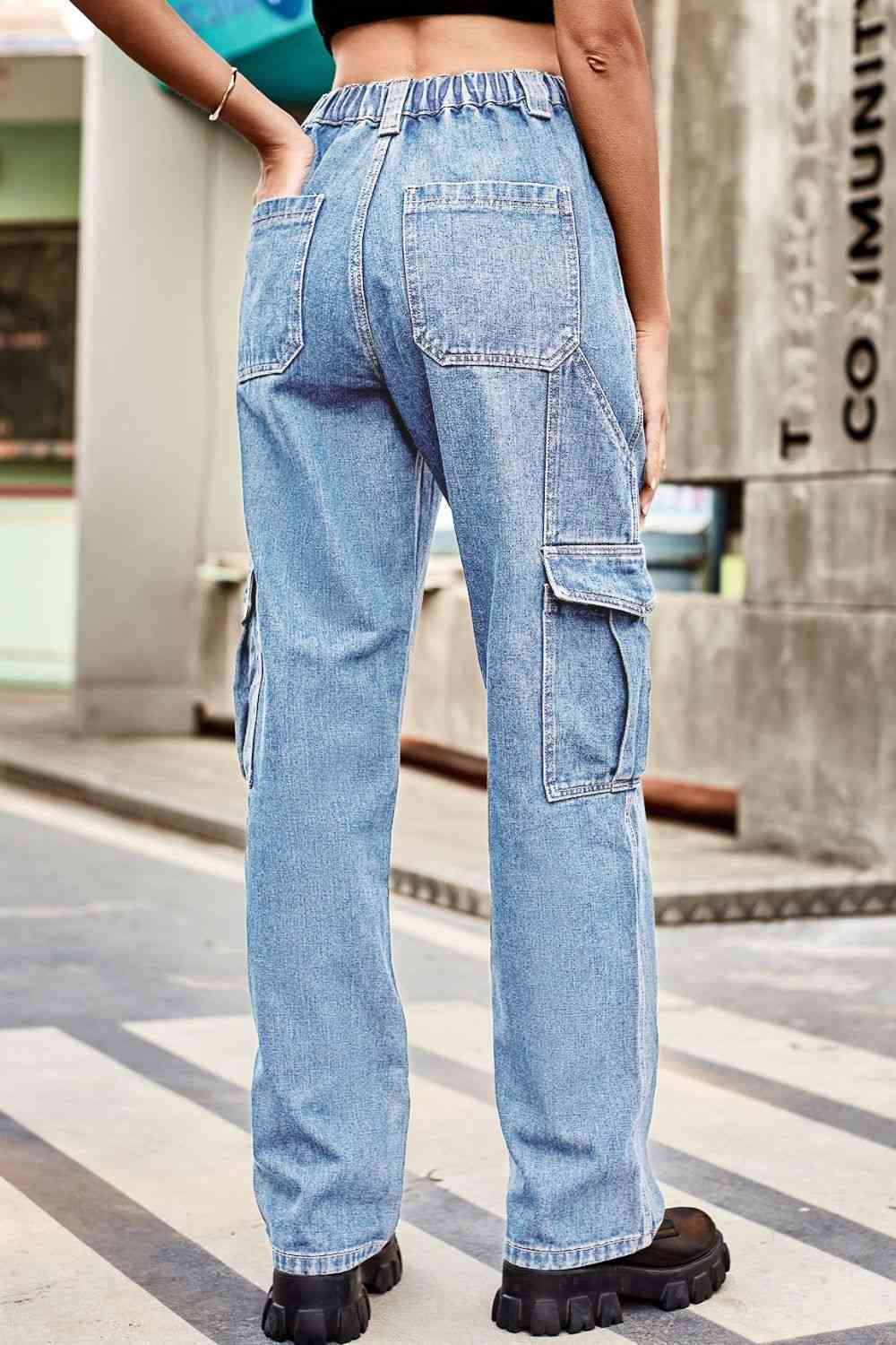 Loose Fit Long Pants with Pockets Trendsi