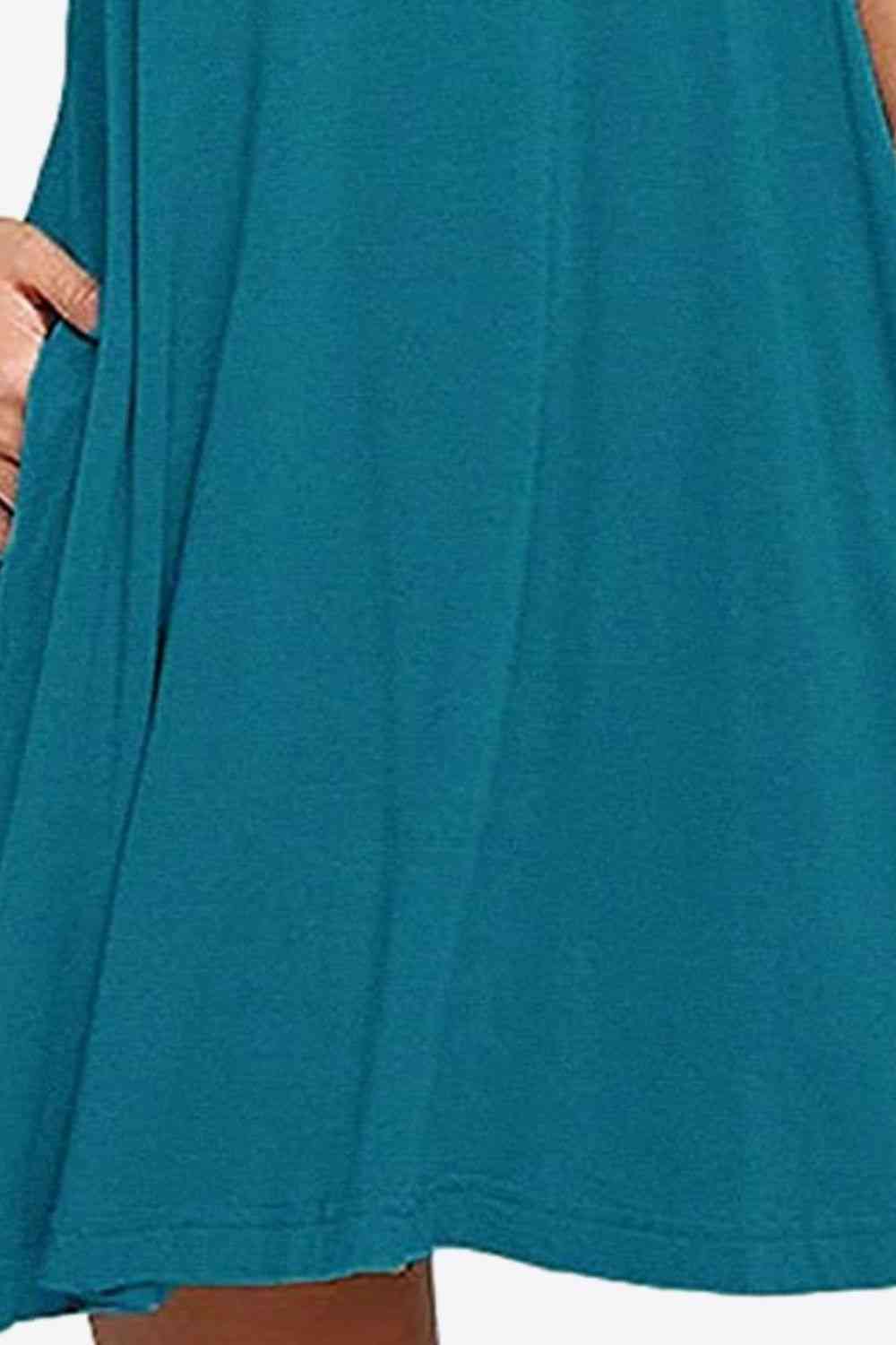 Full Size Round Neck Sleeveless Dress with Pockets -BazaarBey - www.shopbazaarbey.com