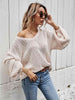 V-Neck Dropped Shoulder Sweater Bazaarbey