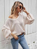 V-Neck Dropped Shoulder Sweater Bazaarbey