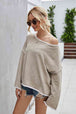 Round Neck Dropped Shoulder Sweater Bazaarbey