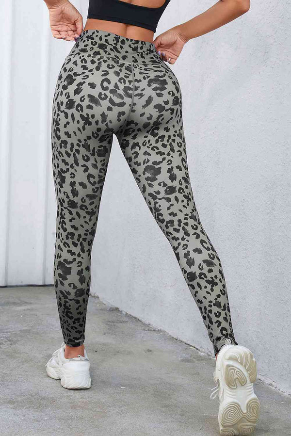 Leopard Print Wide Waistband Leggings Bazaarbey