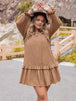 Plus Size Dot Flounce Sleeve Mini Dress -BazaarBey - www.shopbazaarbey.com