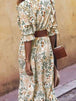 Floral Cutout Flounce Sleeve Dress -BazaarBey - www.shopbazaarbey.com
