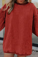 Ribbed Round Neck Drop Shoulder Sweatshirt Bazaarbey