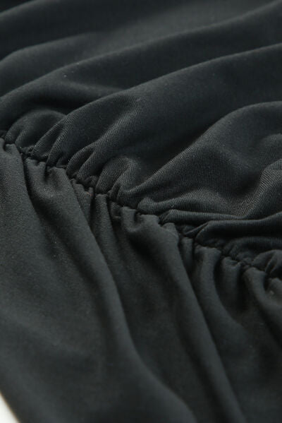 Ruched One Shoulder Mini Wrap Dress -BazaarBey - www.shopbazaarbey.com
