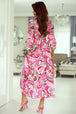 Printed  Neck Flounce Sleeve Dress -BazaarBey - www.shopbazaarbey.com