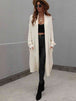  Waffle Knit  Duster Cardigan With Pockets Trendsi