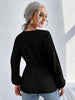 Notched Dropped Shoulder Knit Top Trendsi
