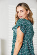  Short Flounce Sleeve Tiered Dress -BazaarBey - www.shopbazaarbey.com