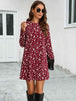 Round Neck Long Sleeve Mini Dress -BazaarBey - www.shopbazaarbey.com