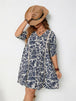 Plus Size Printed V-Neck Half Sleeve Mini Dress -BazaarBey - www.shopbazaarbey.com